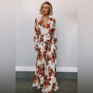Lydia Wrap Dress in Fall Floral